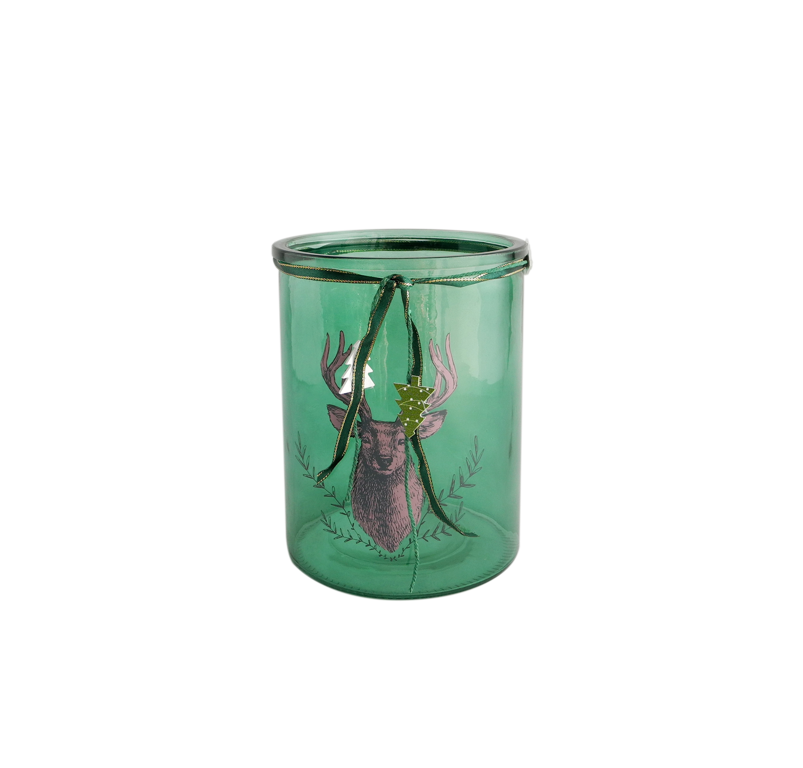 Green Christmas Candle Holder & Wax BOttle YD-CX-030