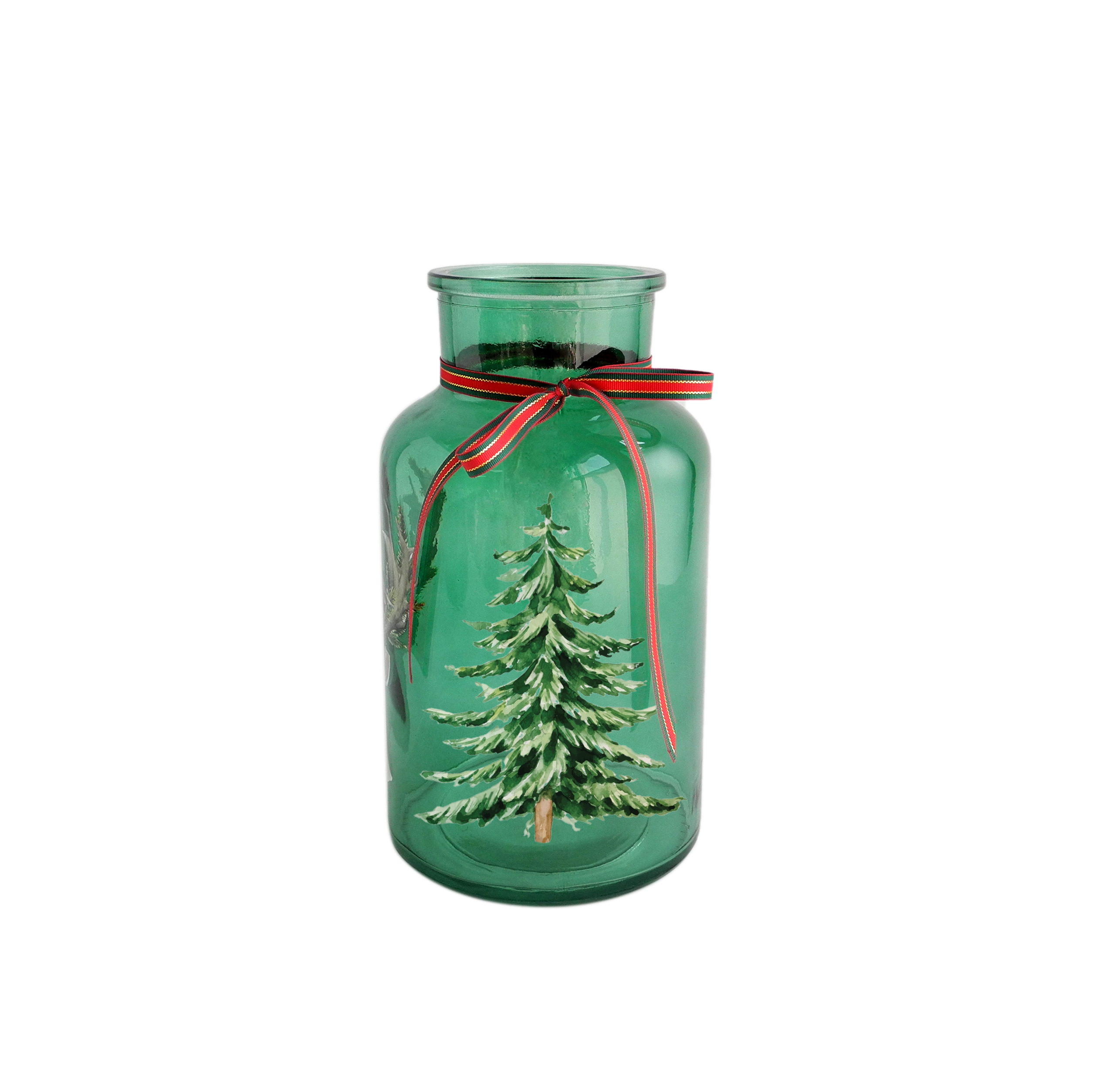 Green Christmas Candle Holder & Wax BOttle YD-CX-030