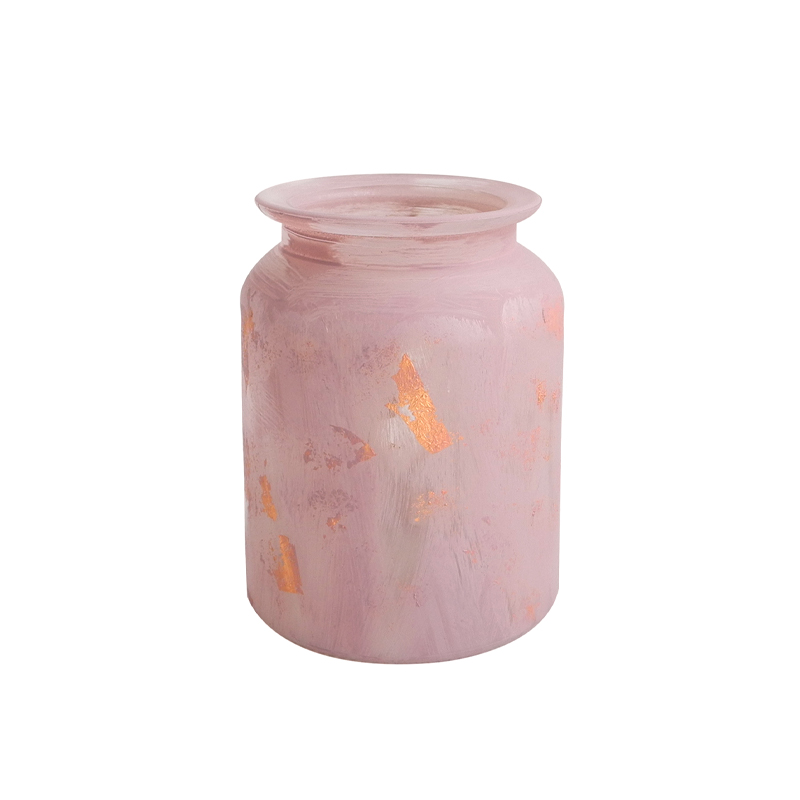 Pink Texture Glass Vases Wax Bottle YD-ND-191