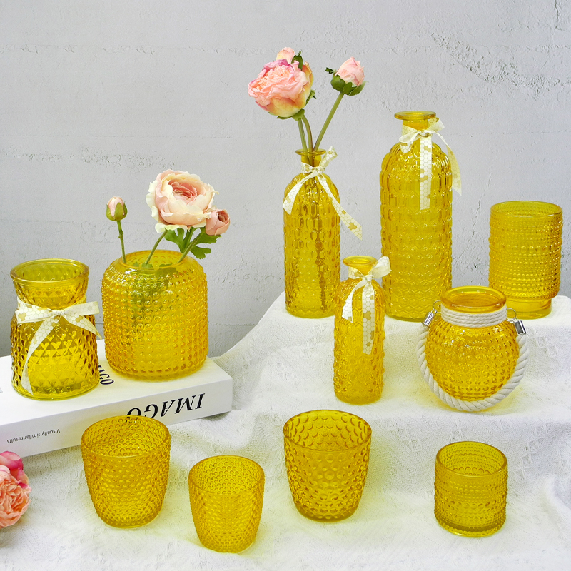 Yellow Spring & Summer Collection Glass Vases & Wax Bottle YD-HDWC-162