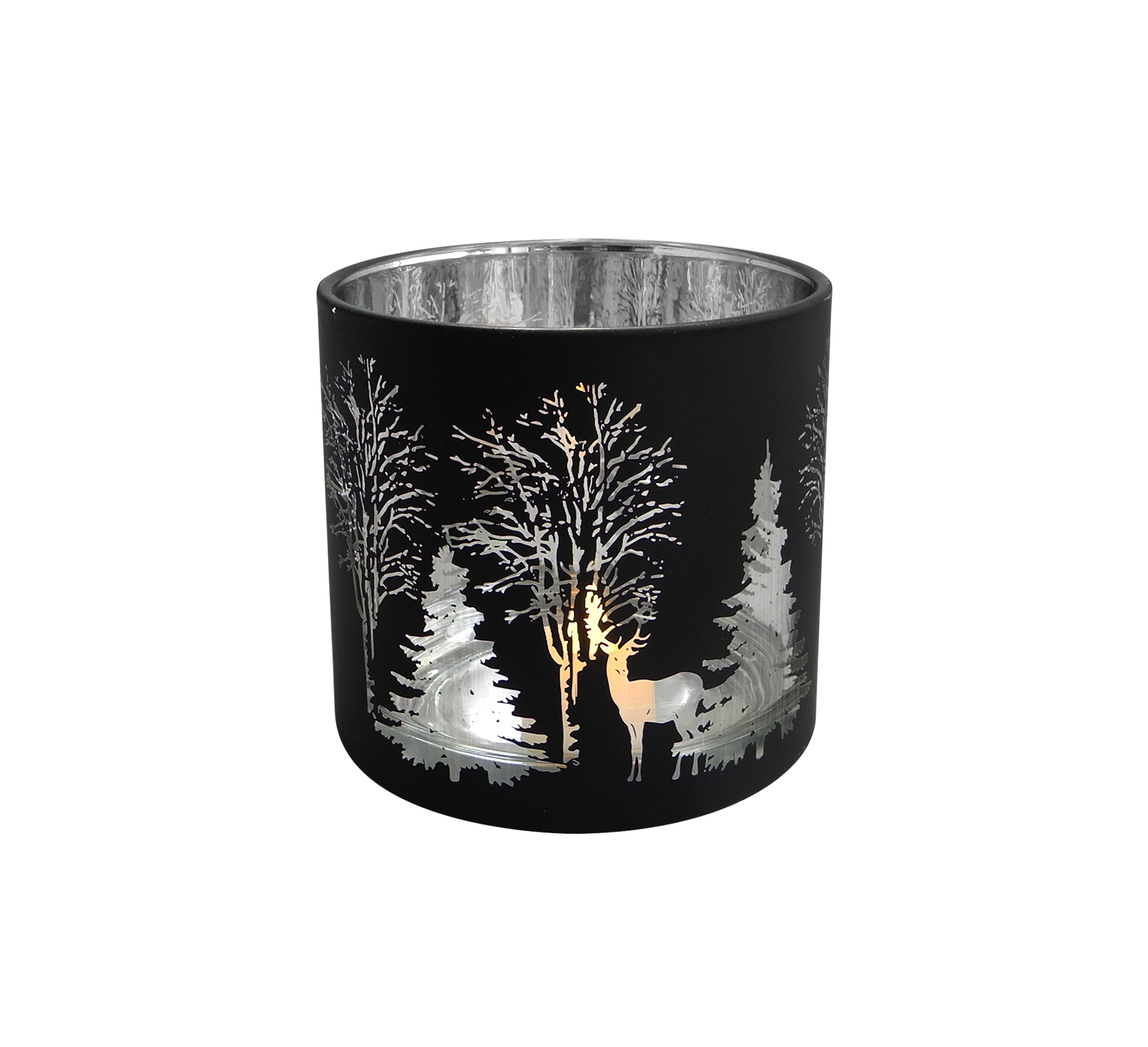 Yorklsun Glassware Black Christmas Candle Holder & Wax Bottle YD-HDWC-036