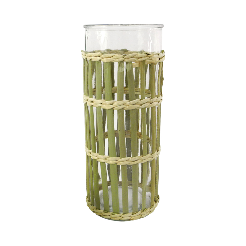 Mixed Rattan And Bamboo Glass Vases YD-ACC-038