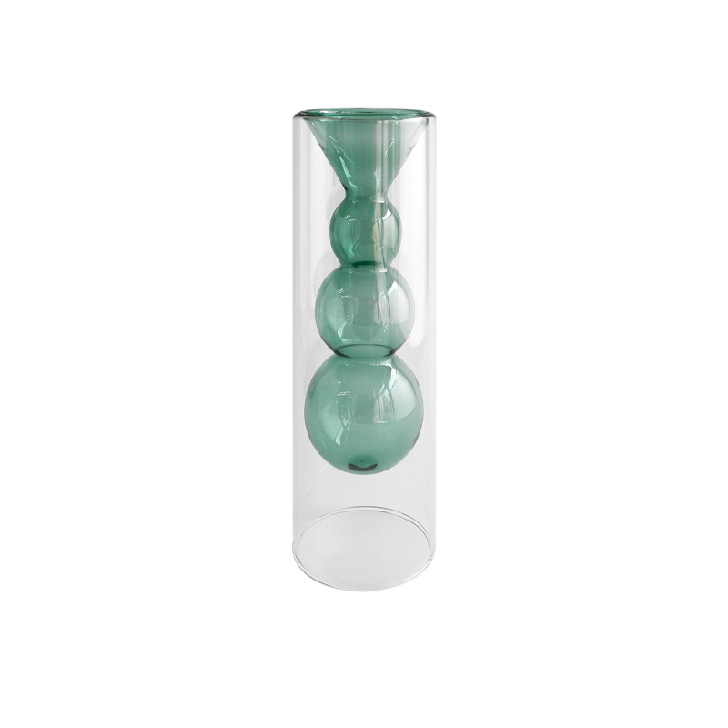 Dark Green Lampwork Glass Vase YD-BV-028