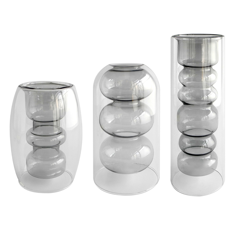 Gray Lampwork Glass Vase YD-BV-032
