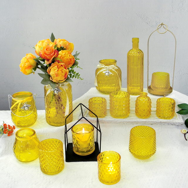 Yellow Spring & Summer Collection Glass Vases & Wax Bottle YD-SS-012