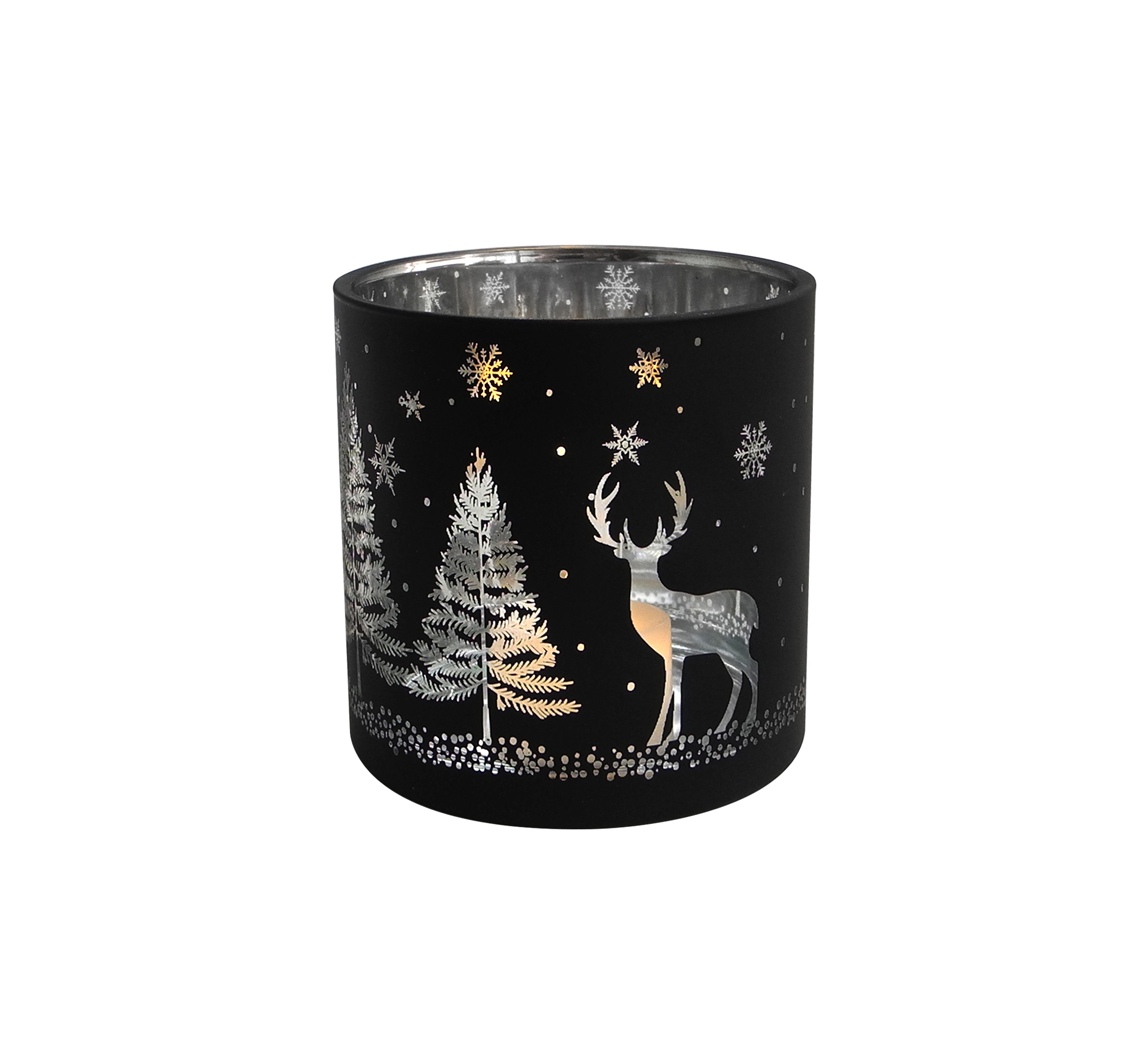 Yorklsun Glassware Black Christmas Candle Holder & Wax Bottle YD-HDWC-036