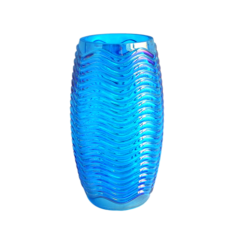 Dark Blue Pattern Glass Vases YD-OBS-031