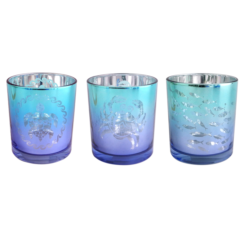 Patterned Blue Candle Holder YD-HDWC-130