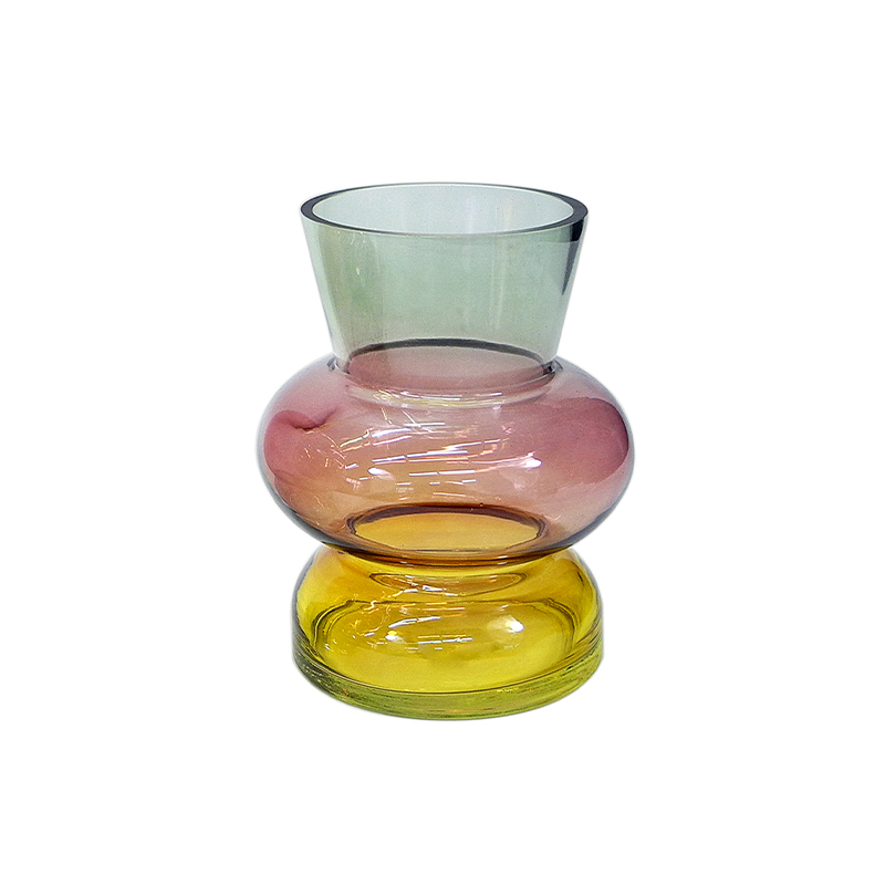 Warm Color Gradient Striped Glass Vases YD-CGV-094