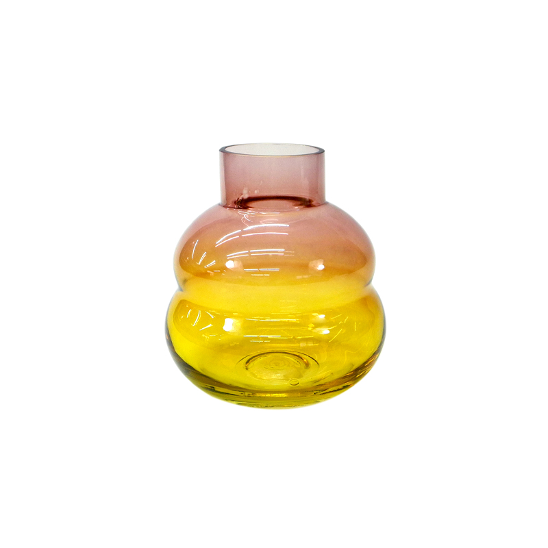 Warm Color Gradient Striped Glass Vases YD-CGV-094