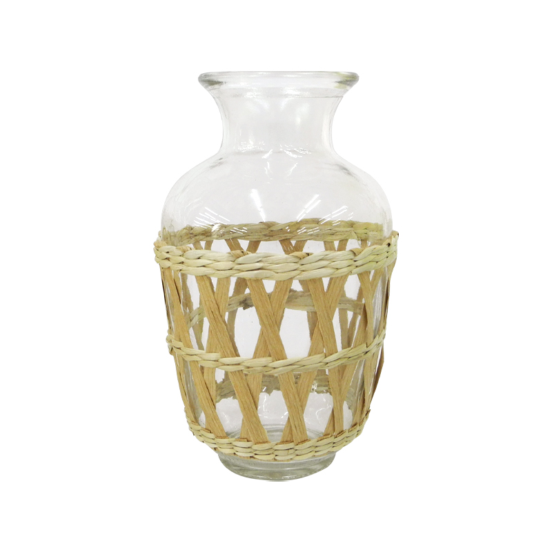 Rattan Paper Mixed Large Diameter Glass Vases YD-ACC-029