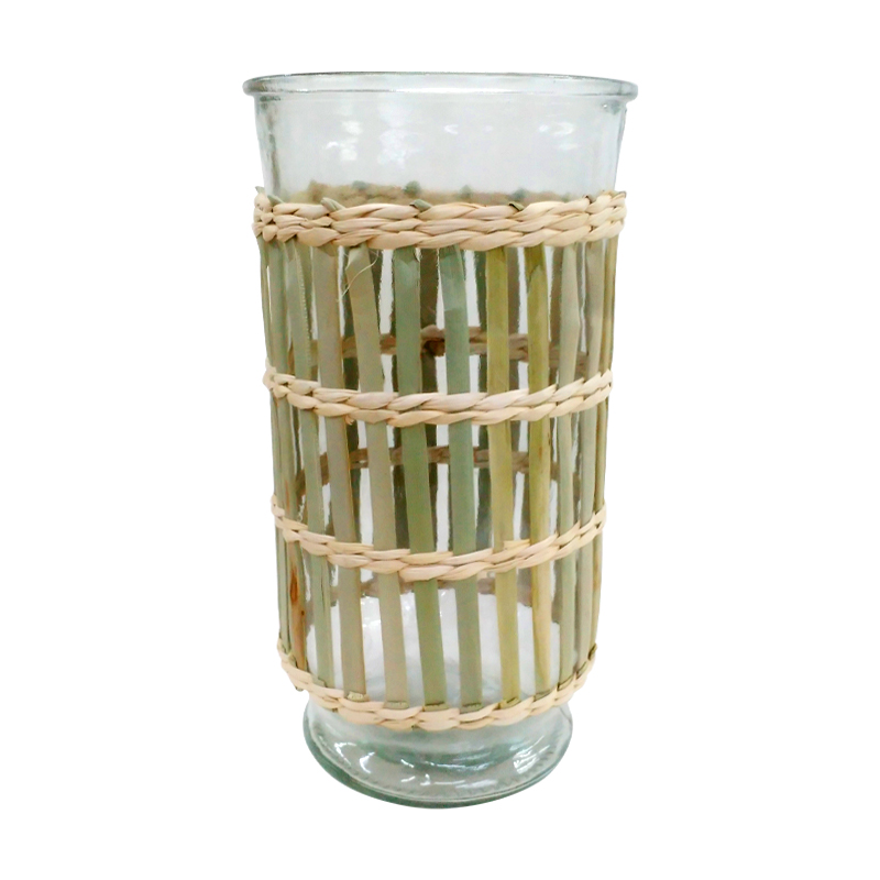Mixed Rattan And Bamboo Glass Vases YD-ACC-038