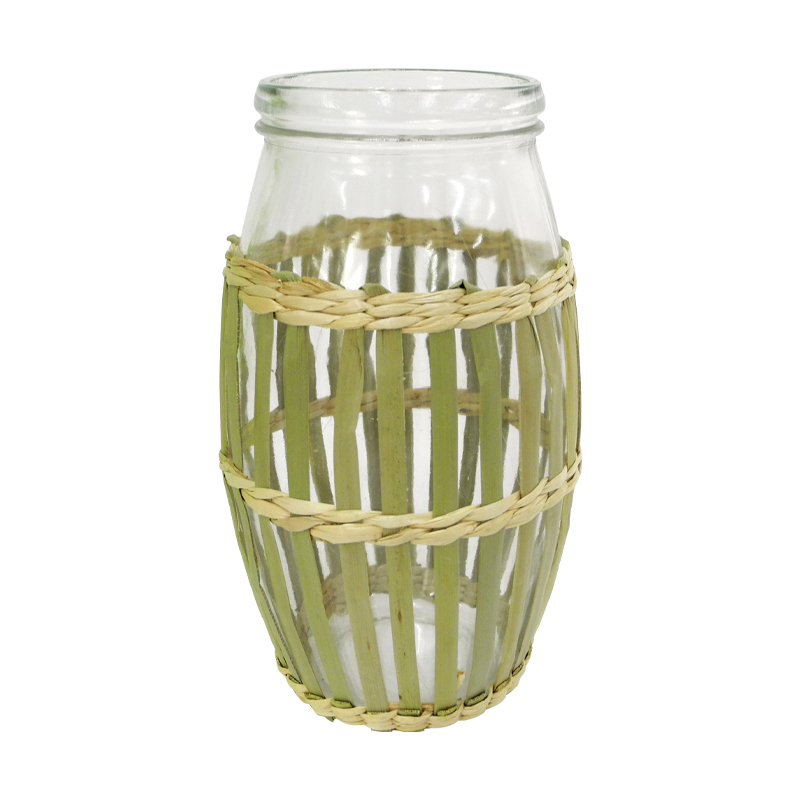 Mixed Rattan And Bamboo Glass Vases YD-ACC-039