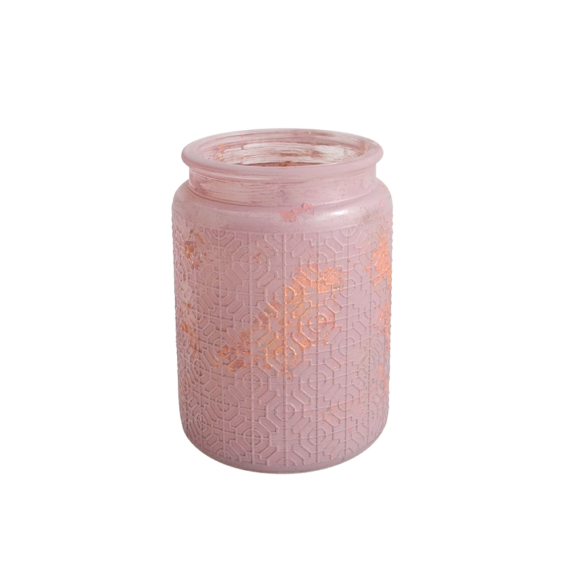 Pink Texture Glass Vases Wax Bottle YD-ND-191