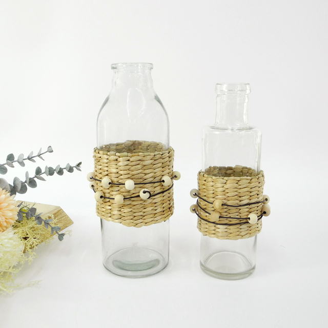 Rattan Beaded Glass Bottle YD-ACC-003