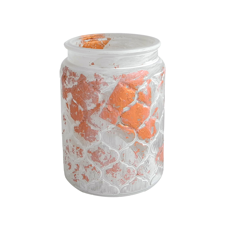 Orange Texture Glass Vases Wax Bottle YD-ND-192