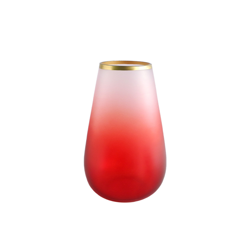 Phnom Penh Red Gradient Glass Vase YD-CX-042