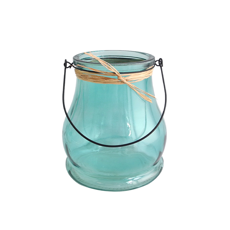 Blue Grey Glass Vases & Candle Holder YD-HDWC-155