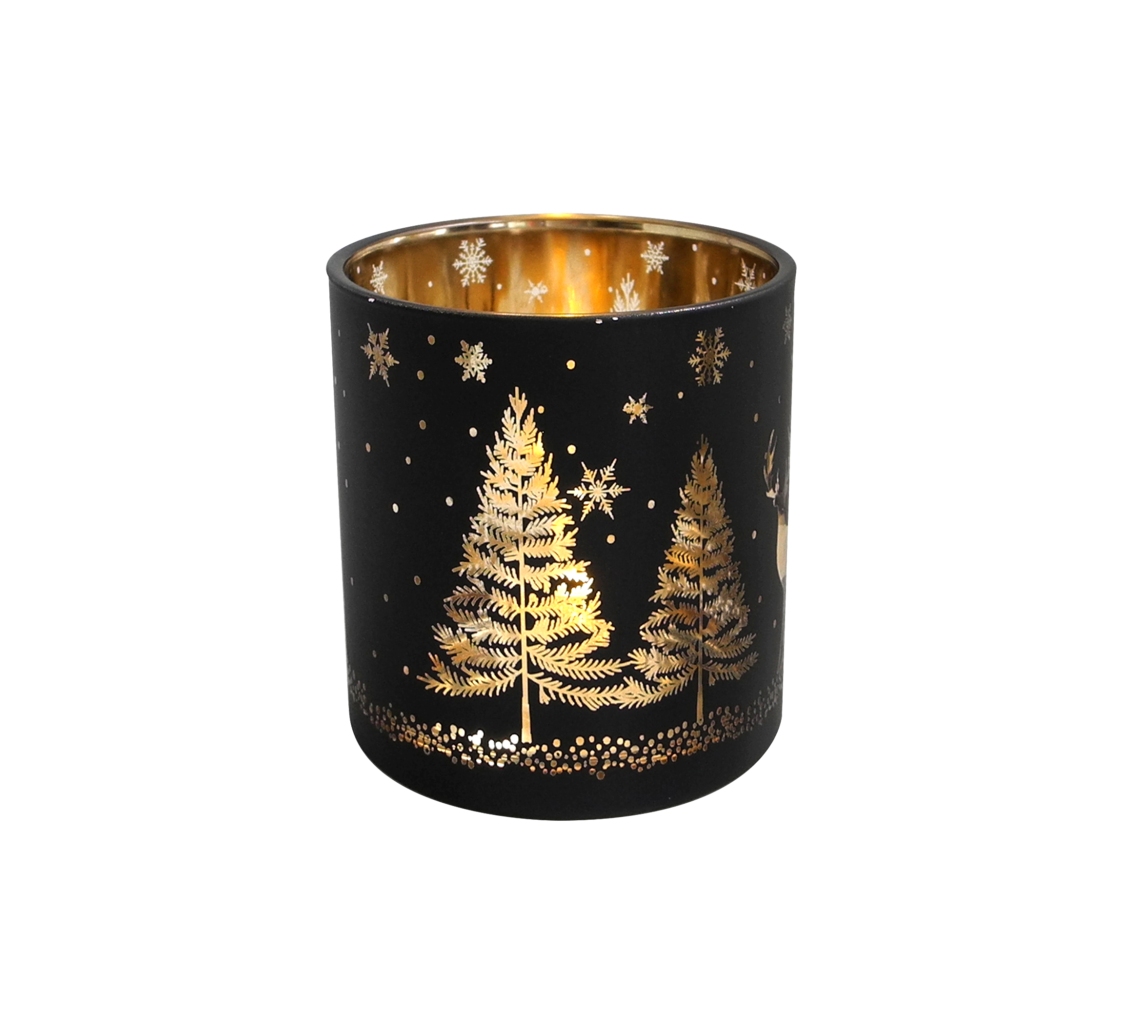 Yorklsun Glassware Black Christmas Candle Holder & Wax Bottle YD-HDWC-036