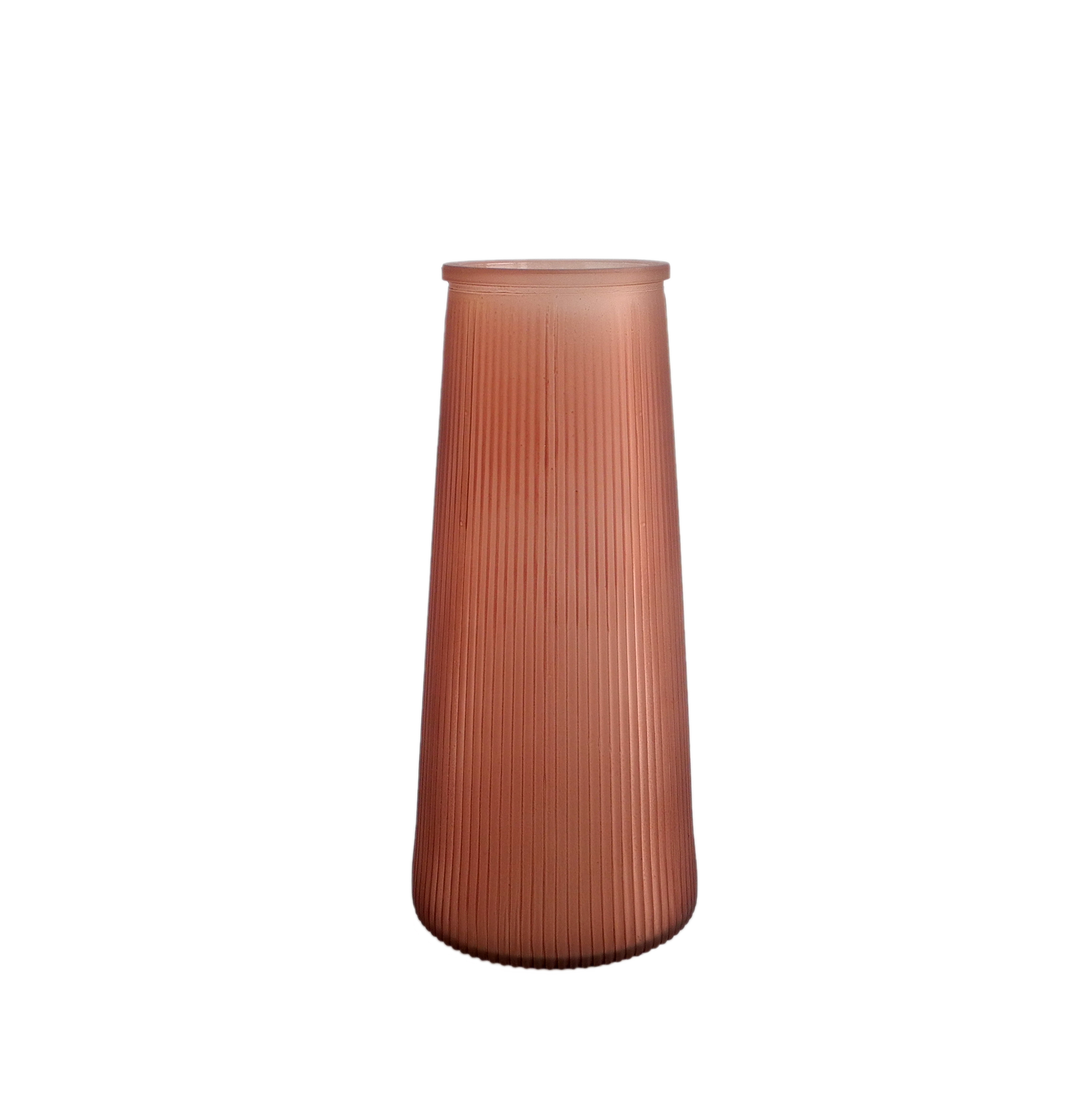 Lotus Root Pink Stripes Glass Vases YD-CGV-054