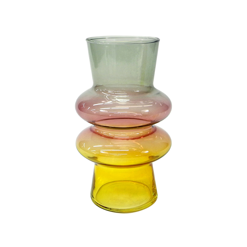 Warm Color Gradient Striped Glass Vases YD-CGV-094