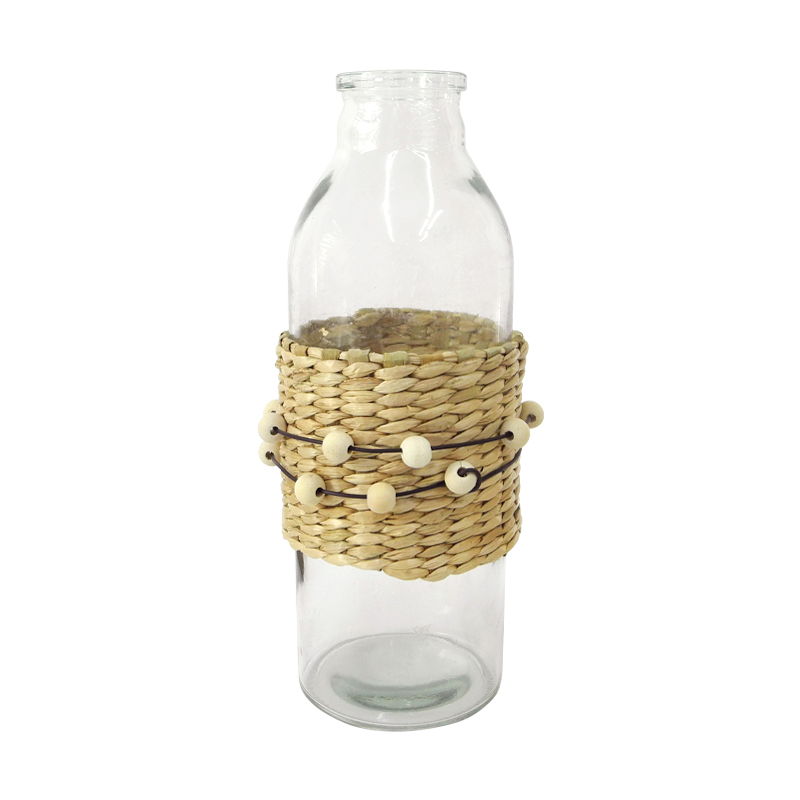 Rattan Beaded Glass Bottle YD-ACC-003