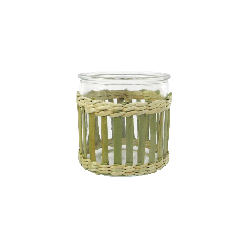 Mixed Rattan And Bamboo Glass Vases YD-ACC-038