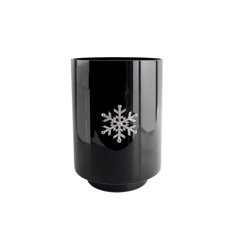 Black Snowflake Glass Wax Bottle YD-CX-046