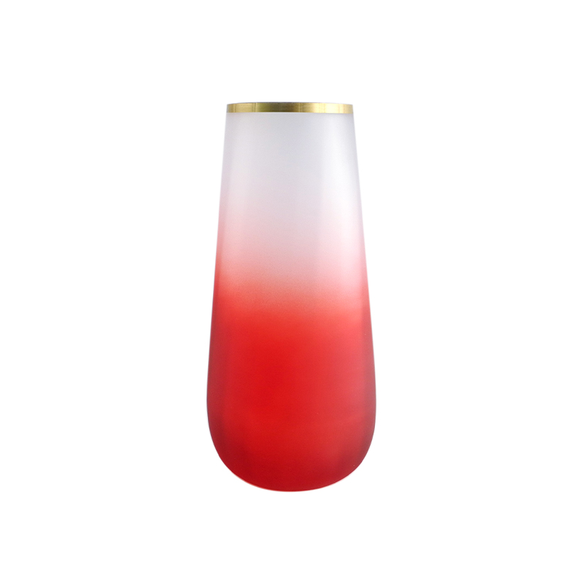 Phnom Penh Red Gradient Glass Vase YD-CX-042
