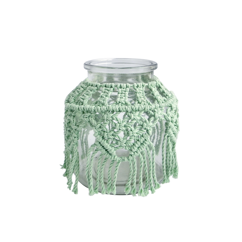 Green Rope Braided Glass Vase YD-ND059