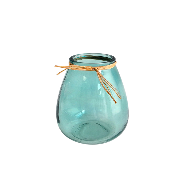 Blue Grey Glass Vases & Candle Holder YD-HDWC-155