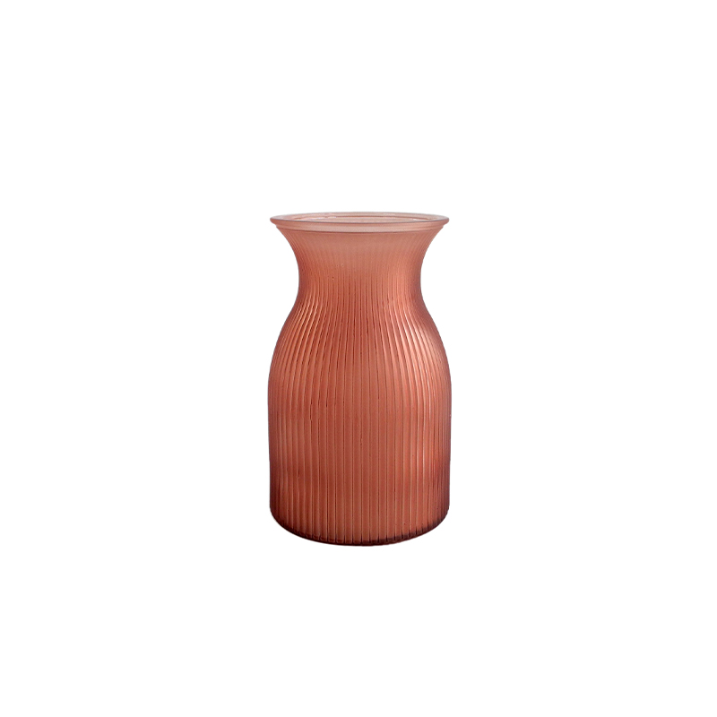 Lotus Root Pink Stripe Glass Vases YD-CGV-051