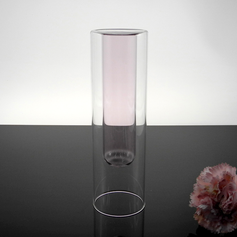 Pink Straight Lamp Glass Vase YD-BV-025