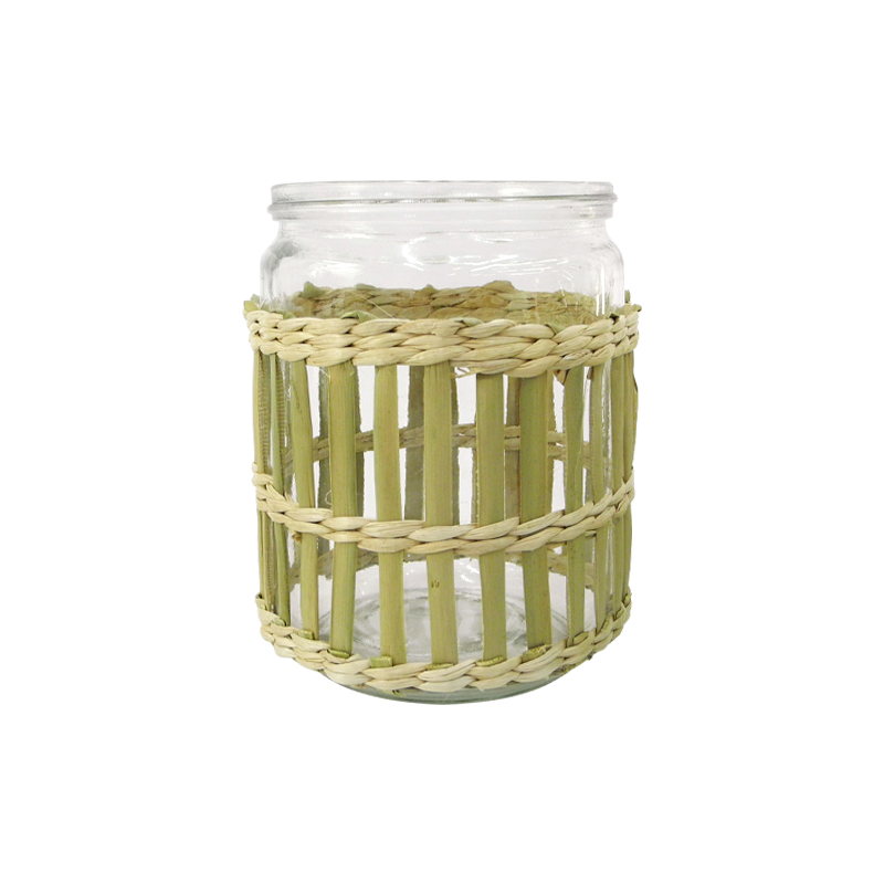 Mixed Rattan And Bamboo Glass Vases YD-ACC-038