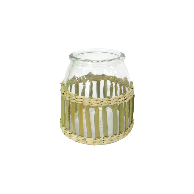 Mixed Rattan And Bamboo Glass Vases YD-ACC-040
