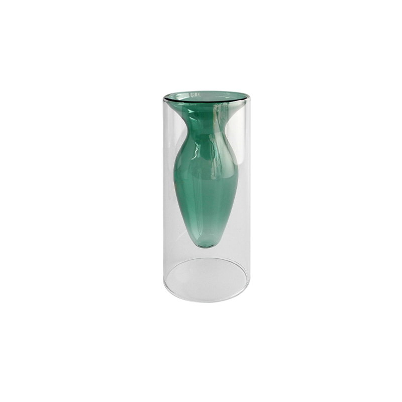 Dark Green Lampwork Glass Vase YD-BV-028
