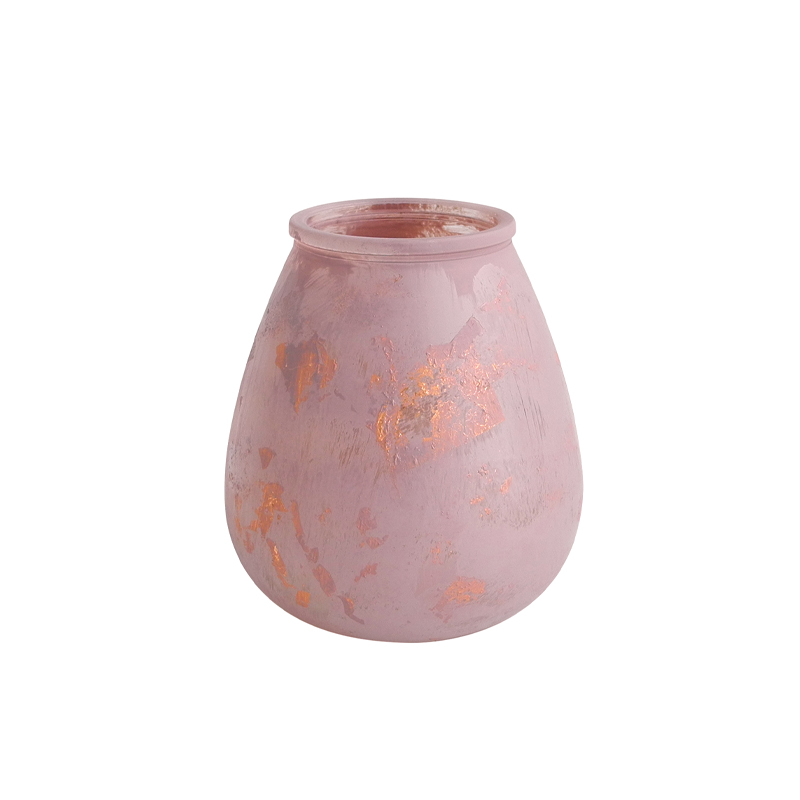 Pink Texture Glass Vases Wax Bottle YD-ND-191