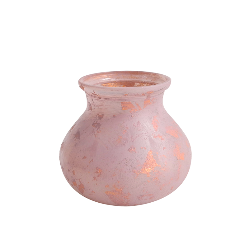 Pink Texture Glass Vases Wax Bottle YD-ND-191