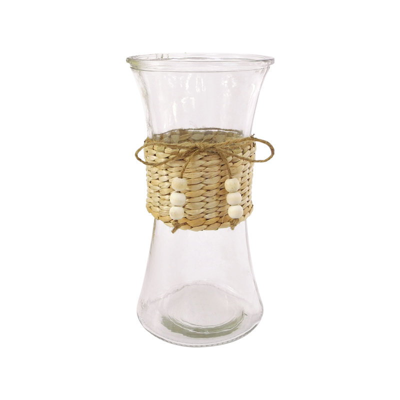 Rattan Tethered Beaded Decorative Glass Bottle YD-ACC-002