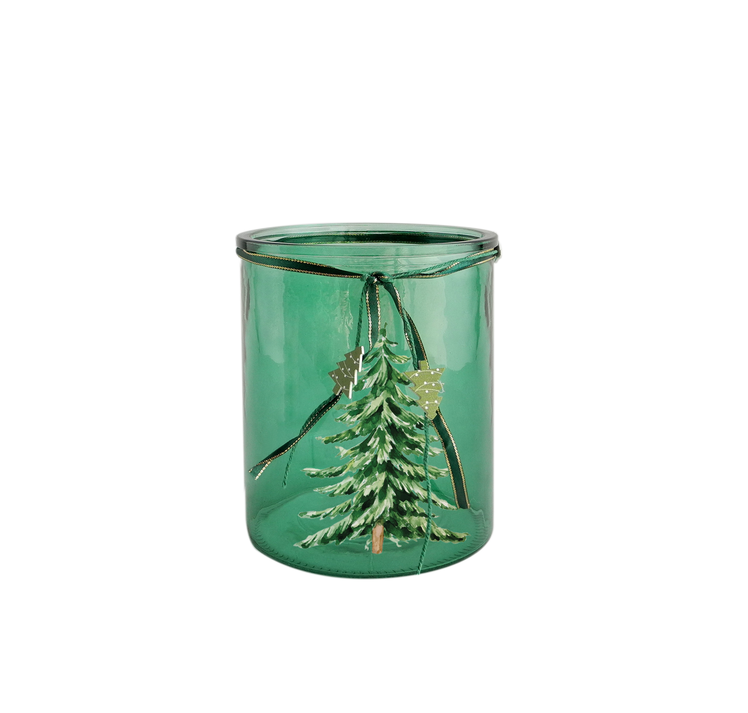 Green Christmas Candle Holder & Wax BOttle YD-CX-030