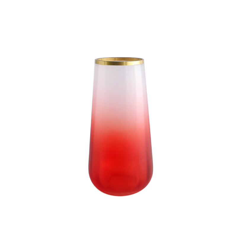 Phnom Penh Red Gradient Glass Vase YD-CX-042