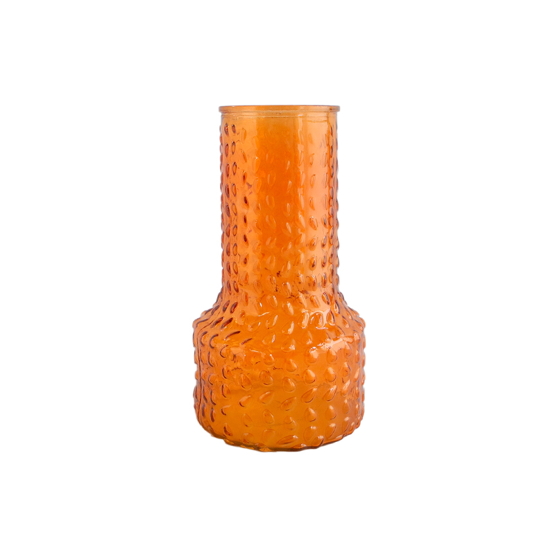 Orange Embossed Glass Vases YD-CGV-040