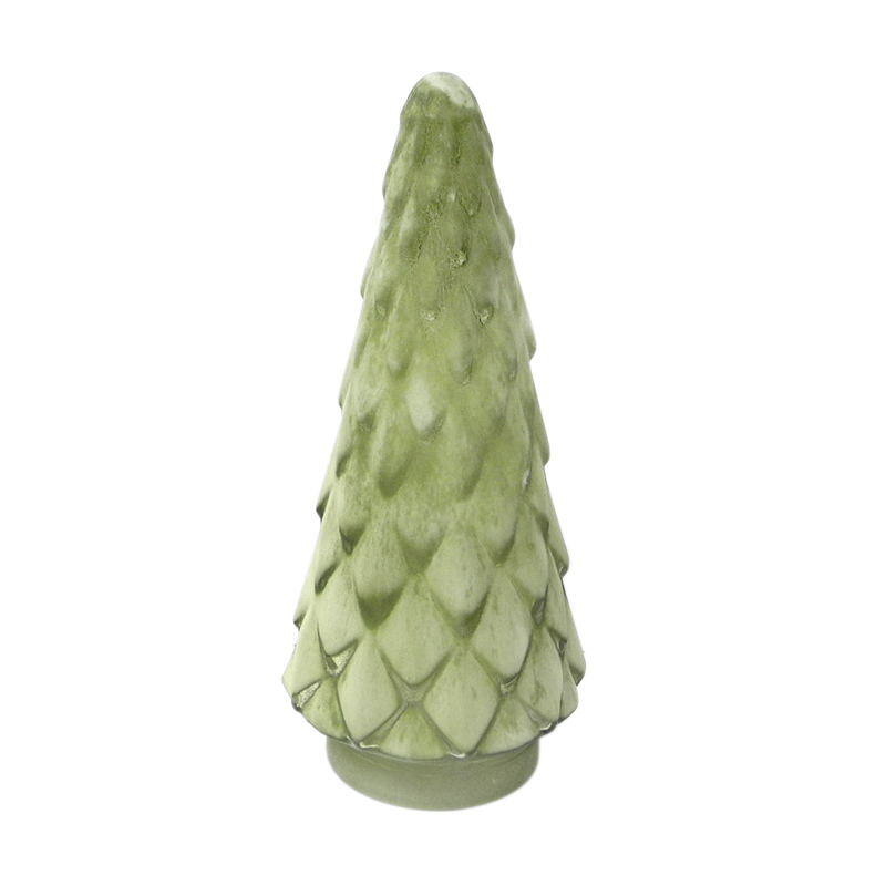Yorklsun Glassware Green Christmas Tree Candle Holder & Wax Bottle YD-ND-186