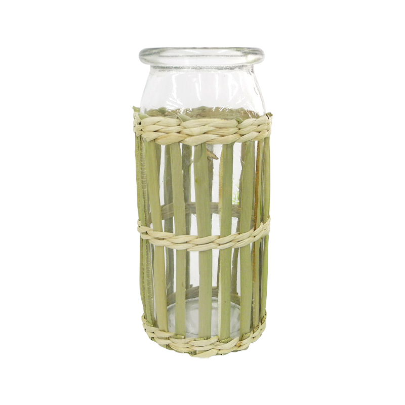Mixed Rattan And Bamboo Glass Vases YD-ACC-039