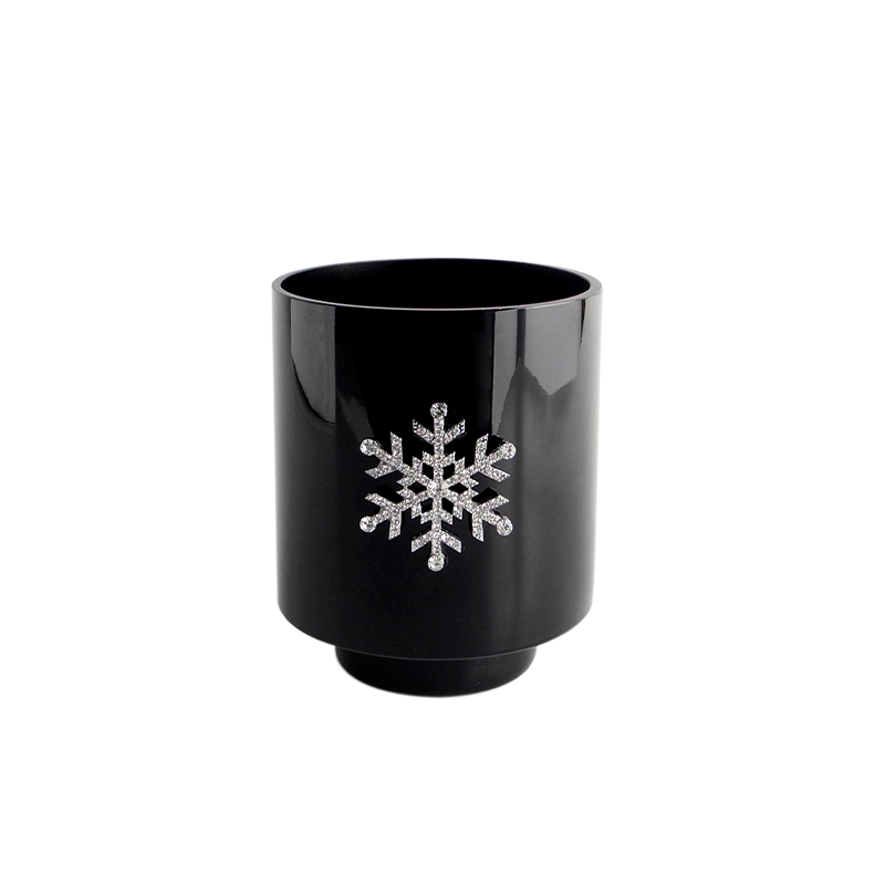 Black Snowflake Glass Wax Bottle YD-CX-046