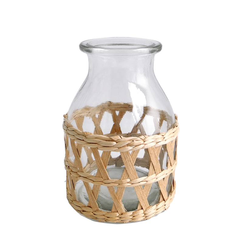 Rattan Paper Mixed Glass Vases YD-ACC-028