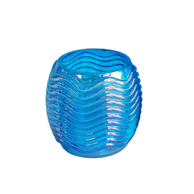 Dark Blue Pattern Glass Vases YD-OBS-031