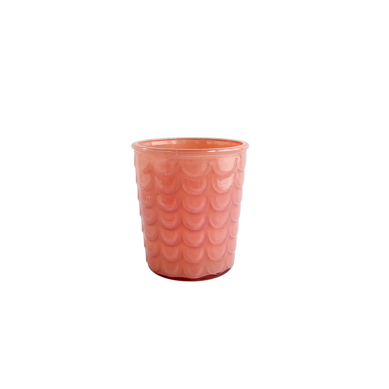 Lotus Root Pink Relief Glass Vases YD-CGV-048
