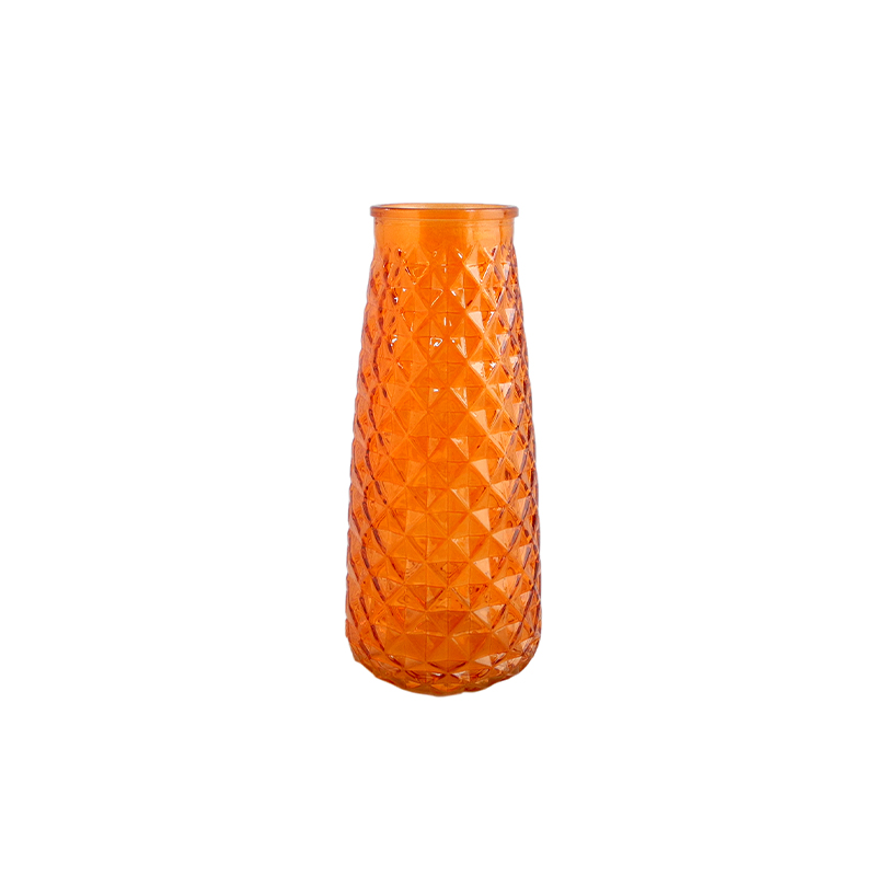 Orange Embossed Glass Vases YD-ND-118