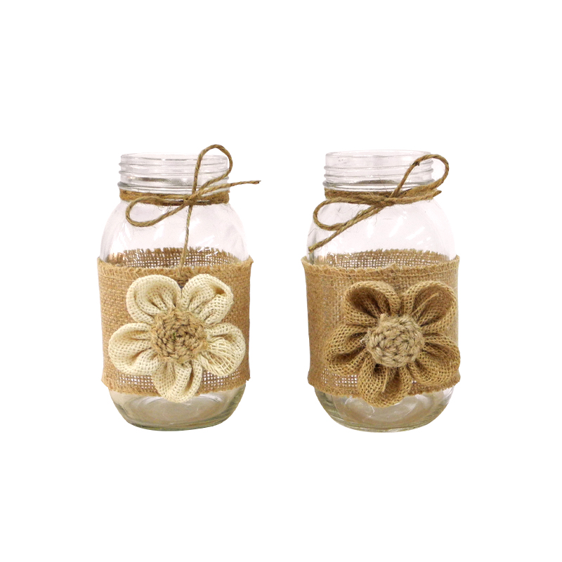 Fabric Flower Glass Vase YD-TDH-013